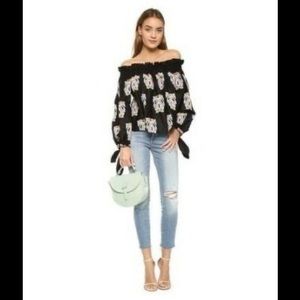 ❤️Caroline Constas Lou Off Shoulder Embroidered Top.  Size M.